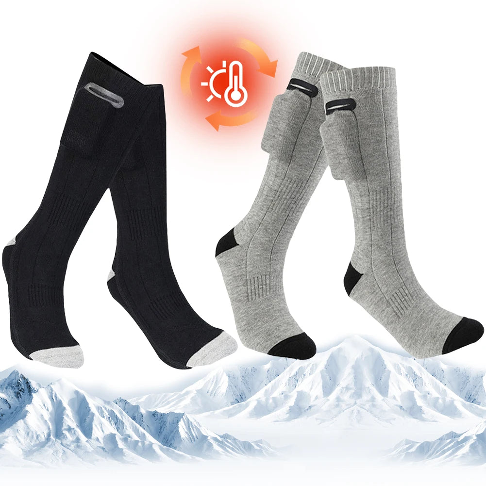 Heat Battery Electric Heated Socks Winter Thermal Socks Outdoor Hiking Skiing Foot Warmer Heating Socks for Men and Women