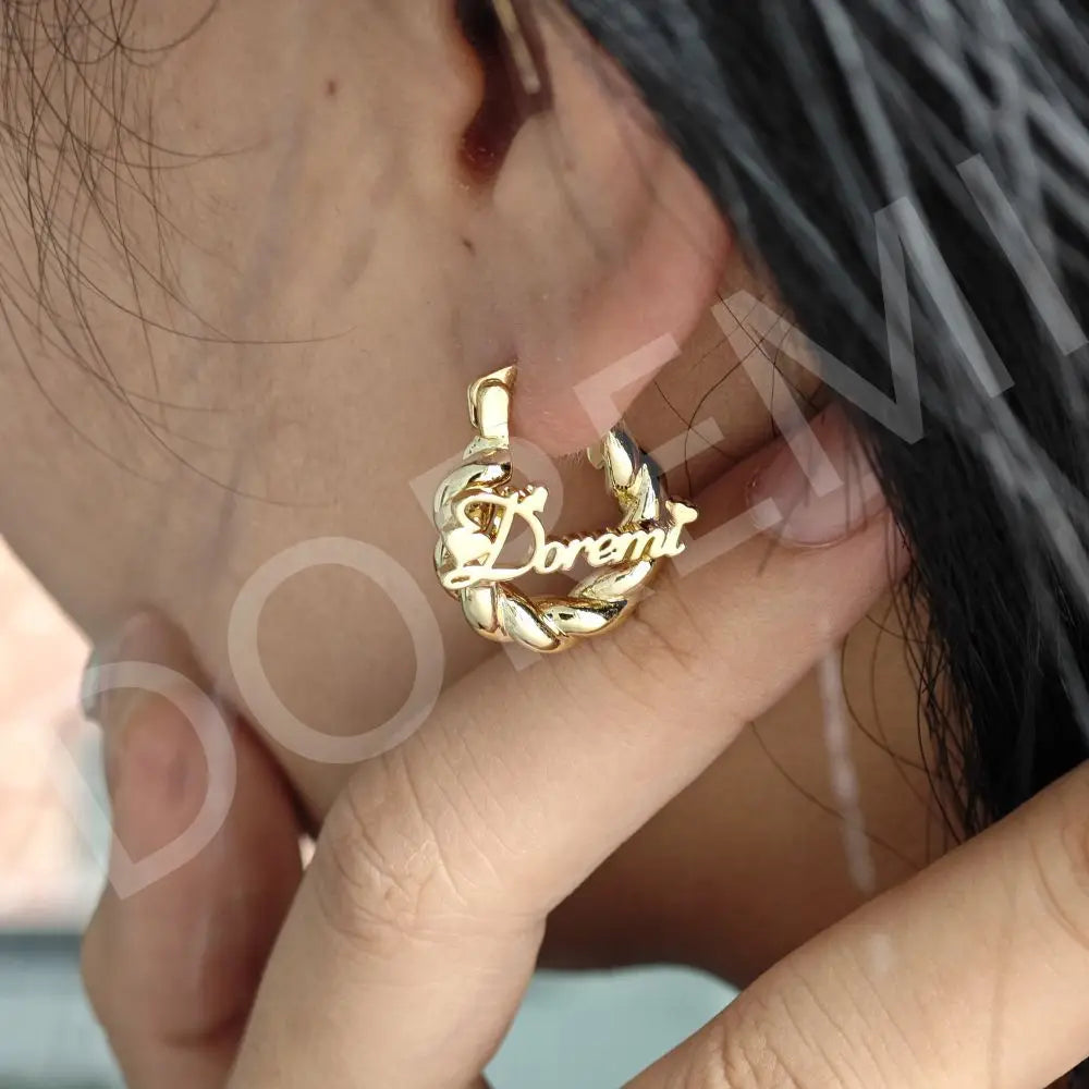 DOREMI Girls Kids Jewelry Set Custom Name Heart Font Necklace Engrave Bracelet 18mm Earring Women Personalized Kids Jewelry