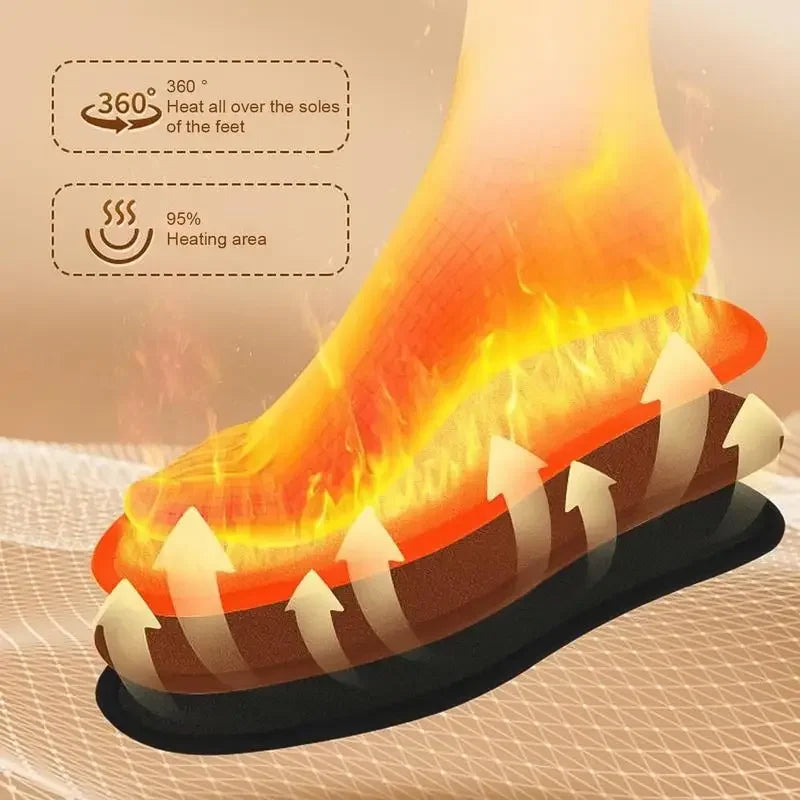 USB Heated Insoles Breathable Heating Insoles Foot Warmer Insoles Washable Warm Insoles  Men Women Hunting Camping Skiing