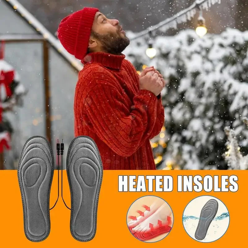 USB Heated Insoles Breathable Heating Insoles Foot Warmer Insoles Washable Warm Insoles  Men Women Hunting Camping Skiing