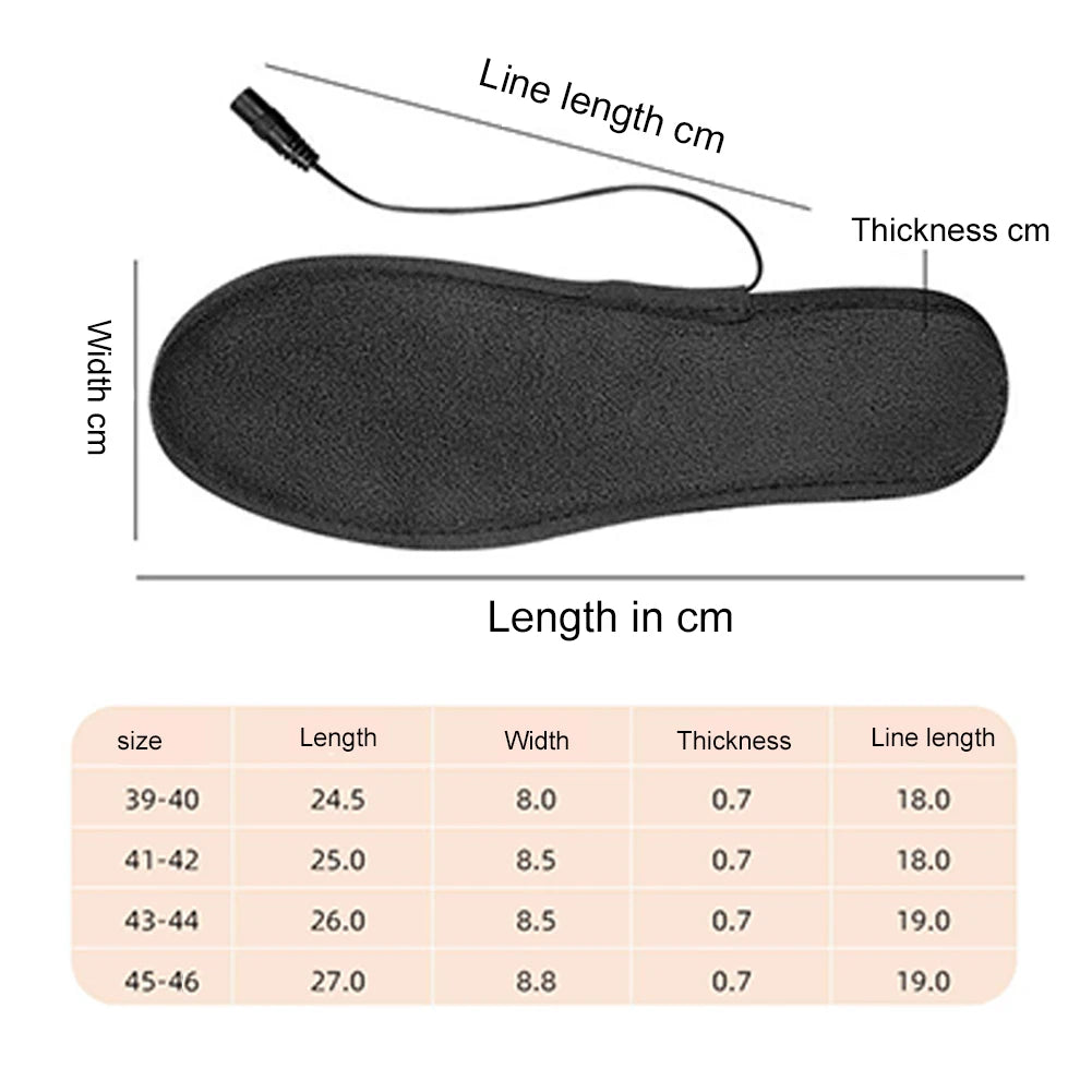 Electrically Heating Insoles Warm Thermal Insoles Foot Warmer Heating Shoe Pad for Women Men