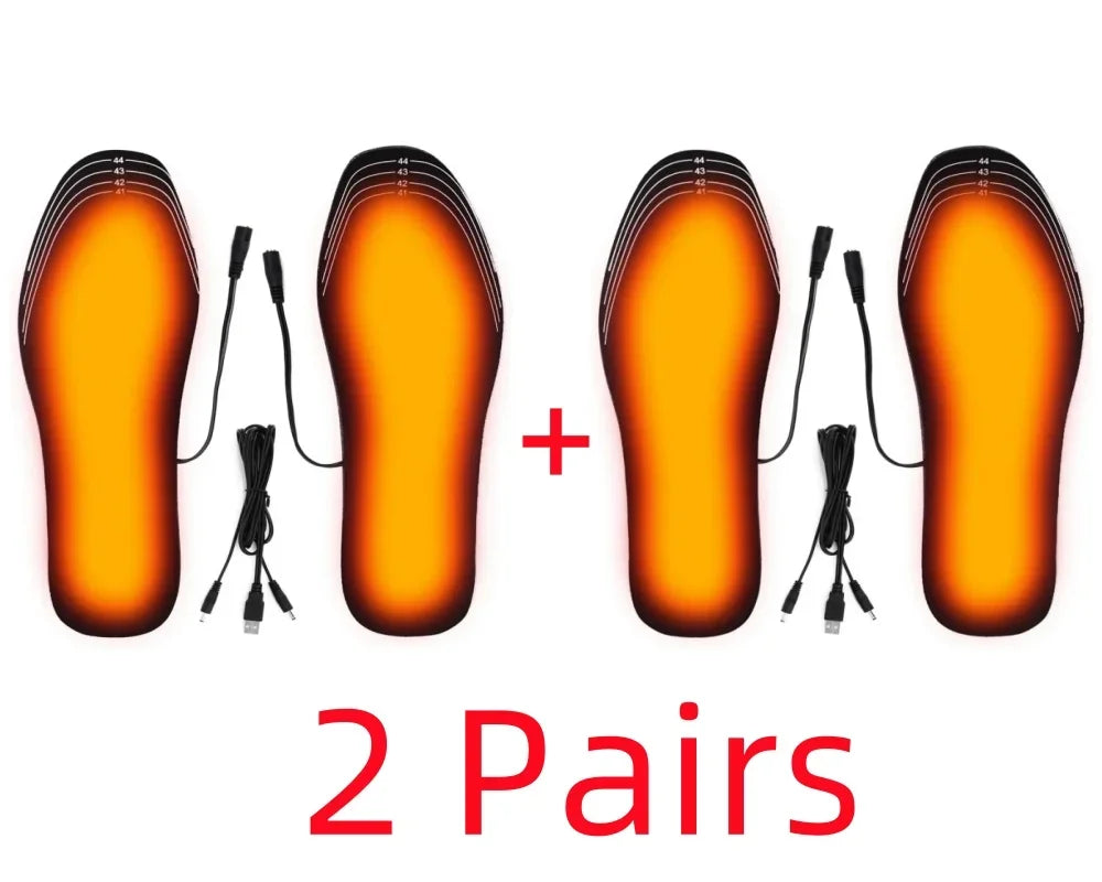 2/1 pair Electric USB Heated Shoe Insoles Warming Pad Feet Warmer Sock Pad Mat Winter Outdoor Sports Heating Insole Winter Warm