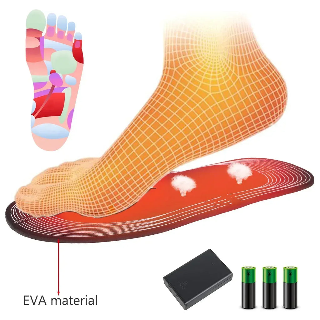 USB Rechargeable Heated Insoles Size 35-45 DIY Customizable Electric Heated Shoes Pad for Outdoor Skiing Winter Foot Warmers