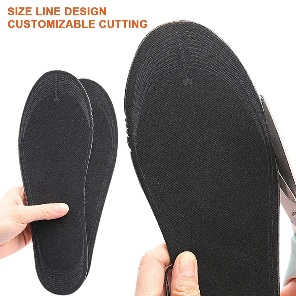 Electric Heated Insoles with Battery Box Winter Heating Insoles Reusable Outdoor Thermal Insoles for Outdoor Sports