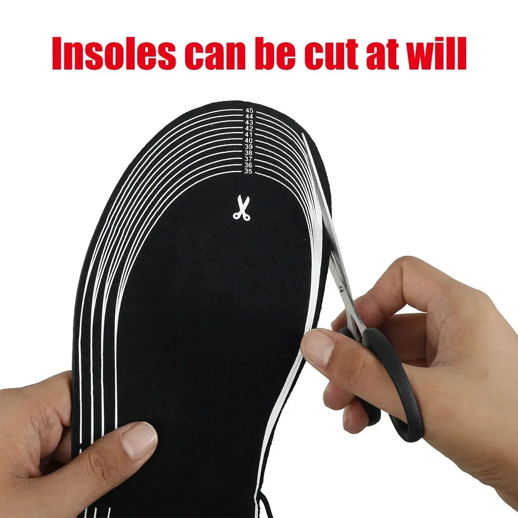 USB Rechargeable Heated Insoles Size 35-45 DIY Customizable Electric Heated Shoes Pad for Outdoor Skiing Winter Foot Warmers